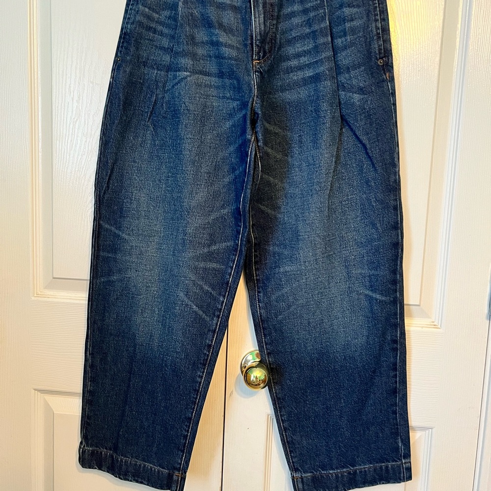Banana Republic Straight Leg Denim Trouser in Deep Blue